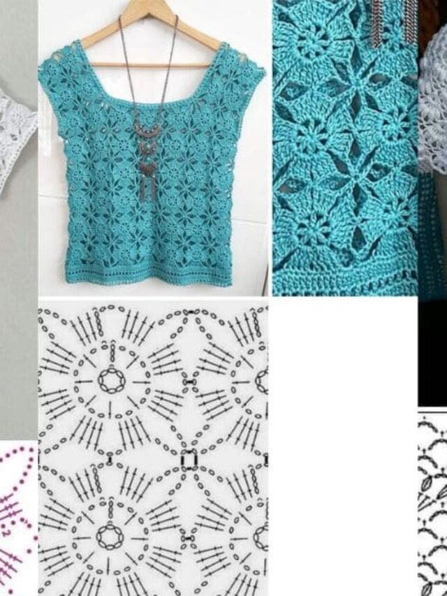 Blusas de crochê com lindos motivos